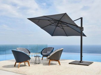 Cane-Line - HYDE LUXE parasol med tilt / 3x3 m